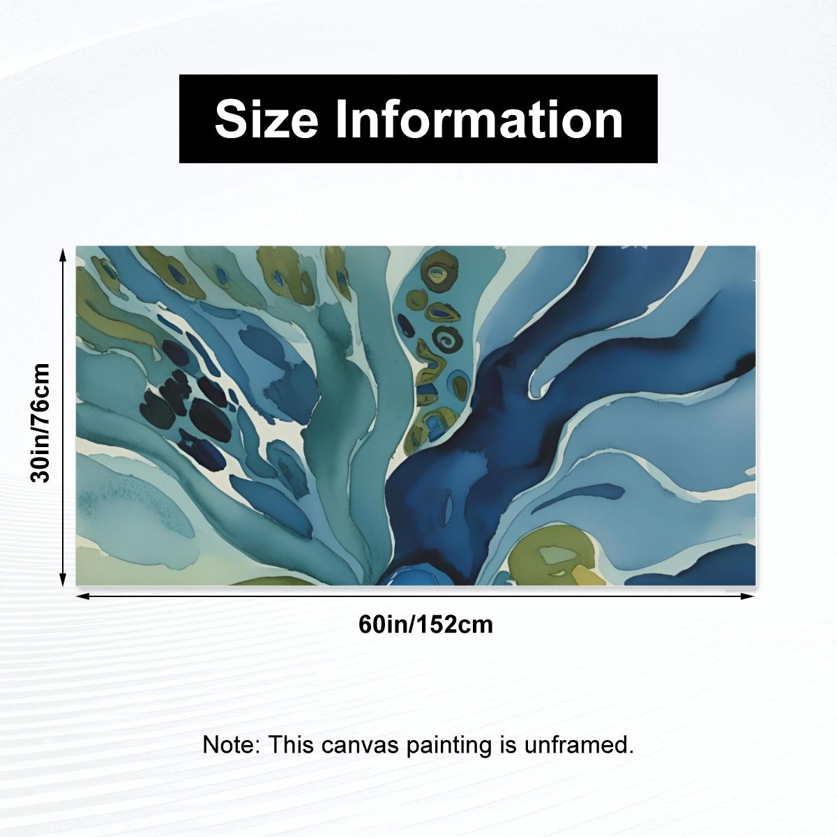 60" x 30" Printed Canvas Fabric Wall Art - No Frame (Made in USA)