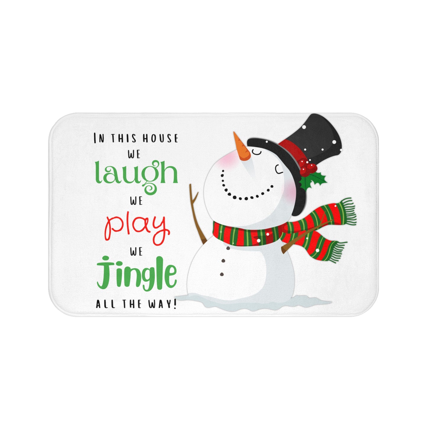 Laugh Play Jingle Snowman Microfiber Bath Mat