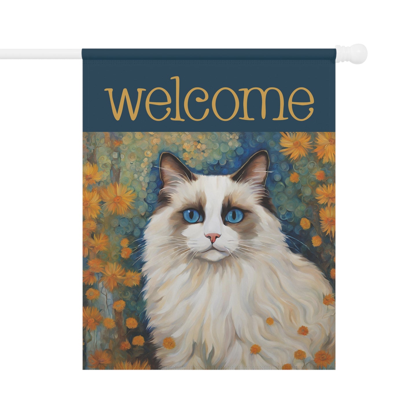 Ragdoll Welcome 2-Sided Garden & House Flag/Banner