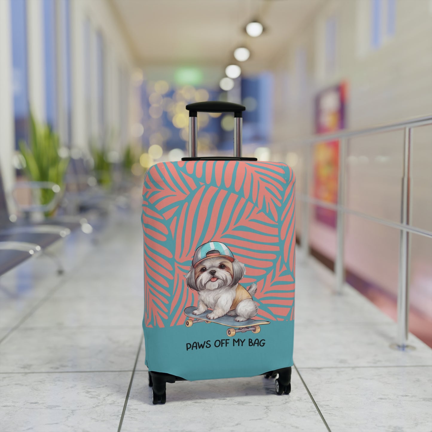 Shih Tzu on Skateboard Paws Off My Bag Luggage Cover