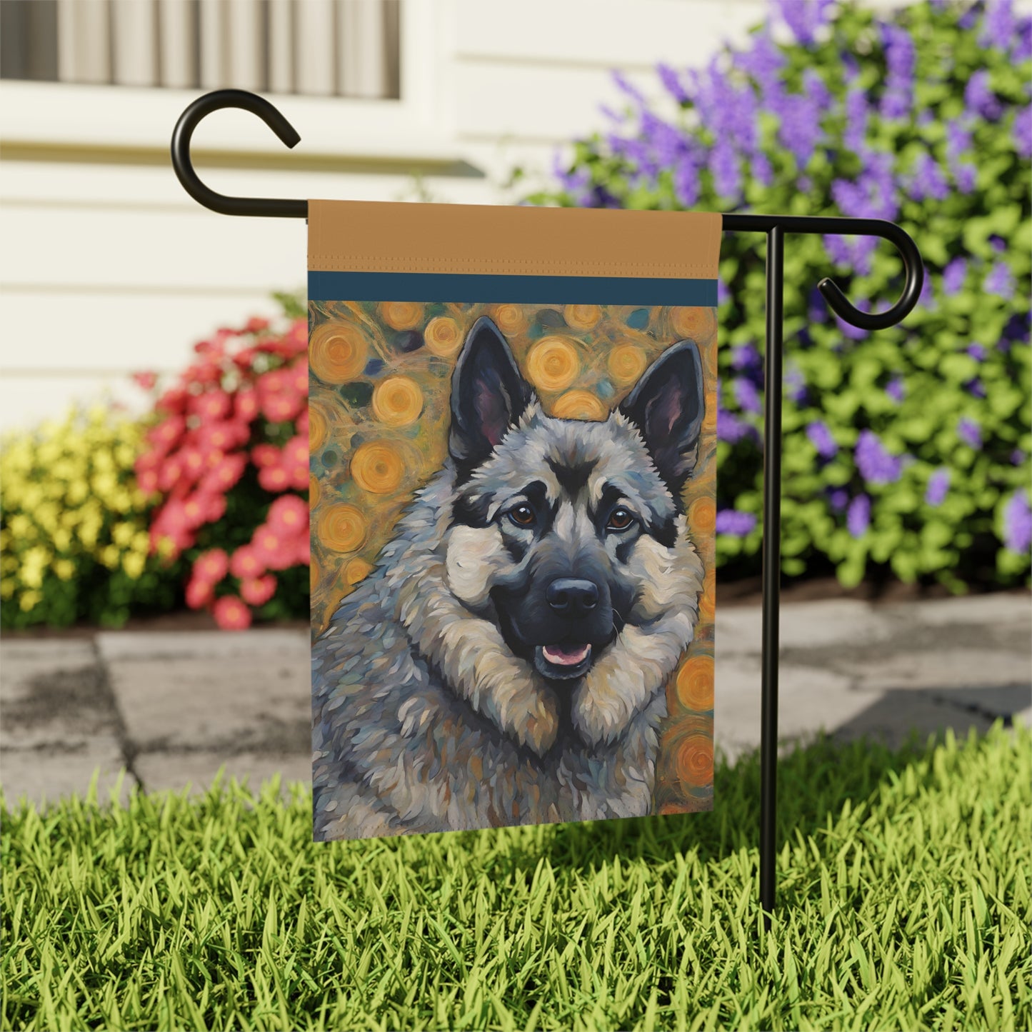 Norwegian Elkhound 2-Sided Garden & House Flag/Banner