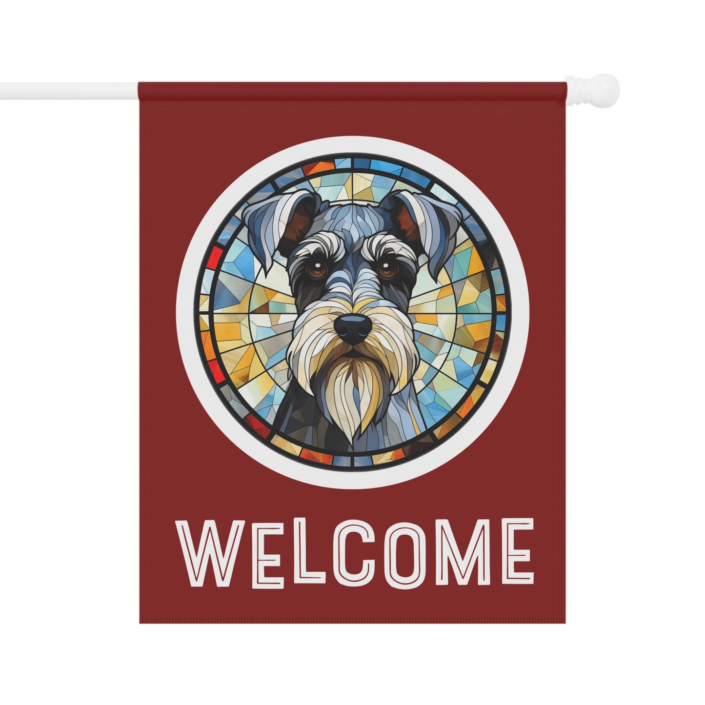 Miniature Schnauzer Welcome 2-Sided Garden & House Flag/Banner