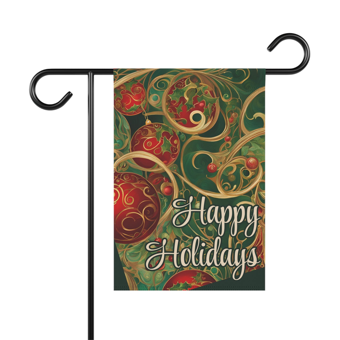 Happy Holidays Abstract 2-Sided Garden & House Flag/Banner