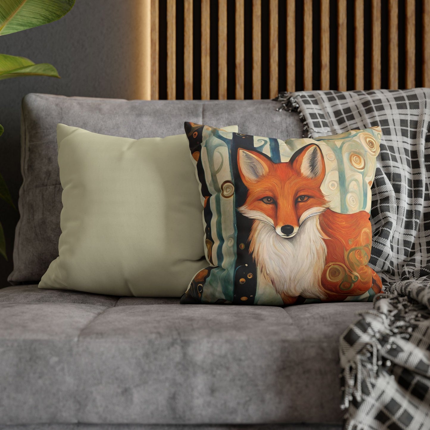 The Fox Square Poly Canvas Pillowcase