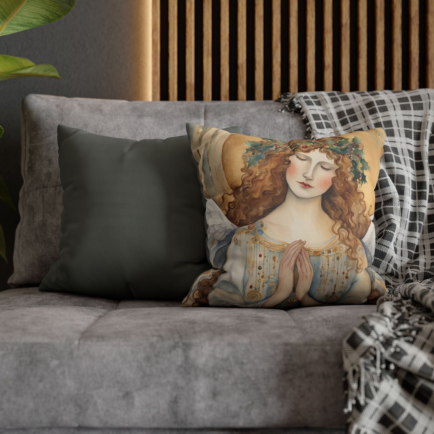 Guardian Angel Square Poly Canvas Pillowcase