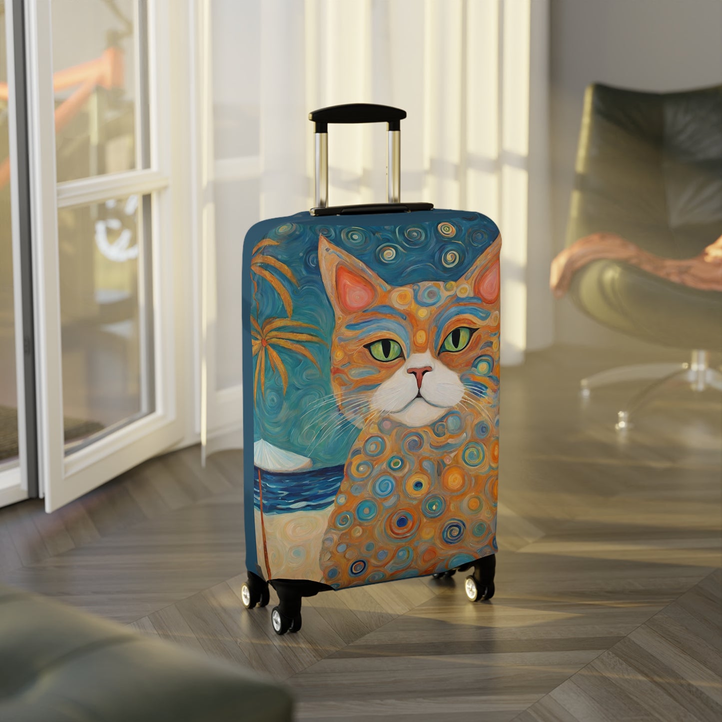 Beach Travel Cat Luggage Cover