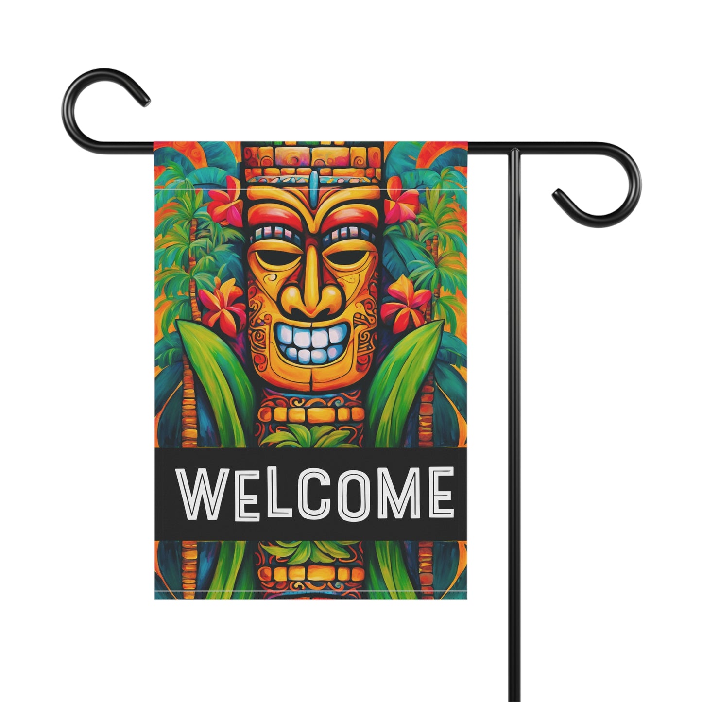 Tiki Tom Welcome 2-Sided Garden & House Flag/Banner