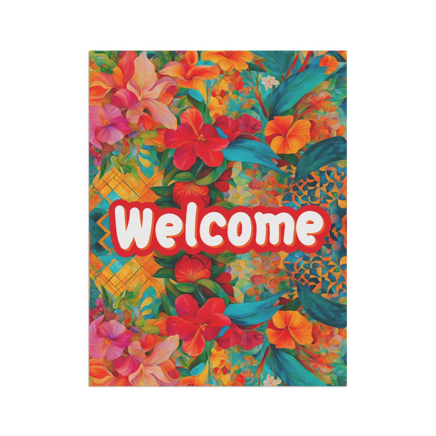 Aria Floral Welcome 2-Sided Garden & House Flag/Banner