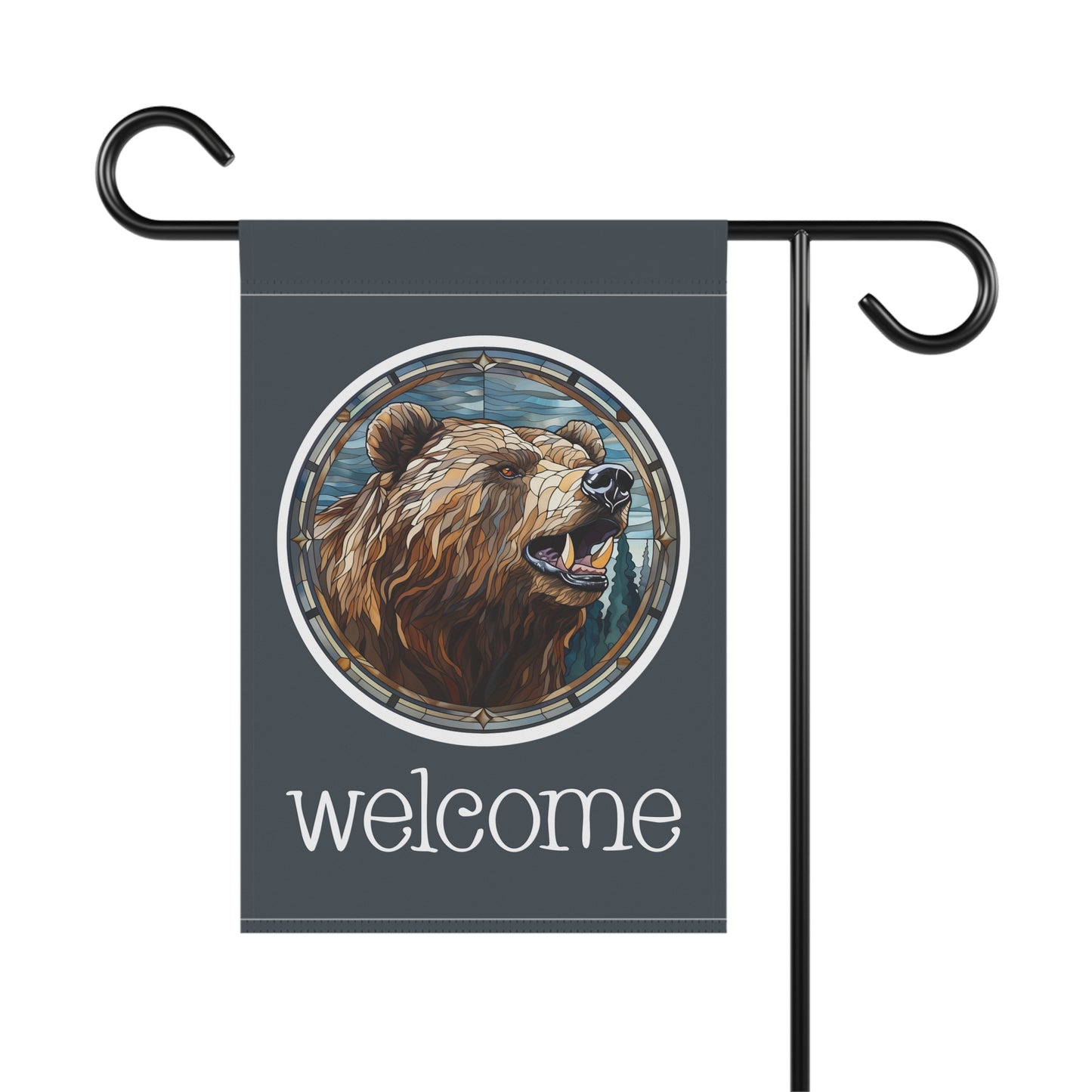 Grizzly Bear Welcome 2-Sided Garden & House Banner