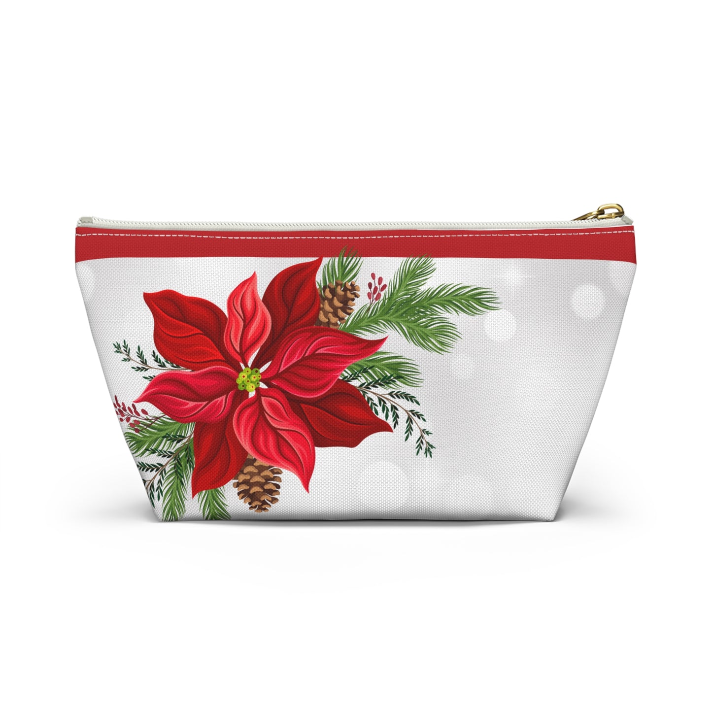 Big Poinsettia Accessory Pouch w T-bottom