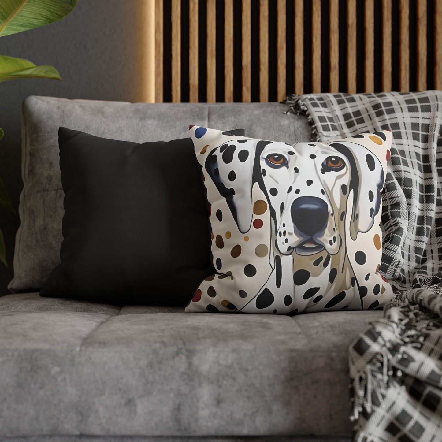 Dots for Dalmatians Square Poly Canvas Pillowcase