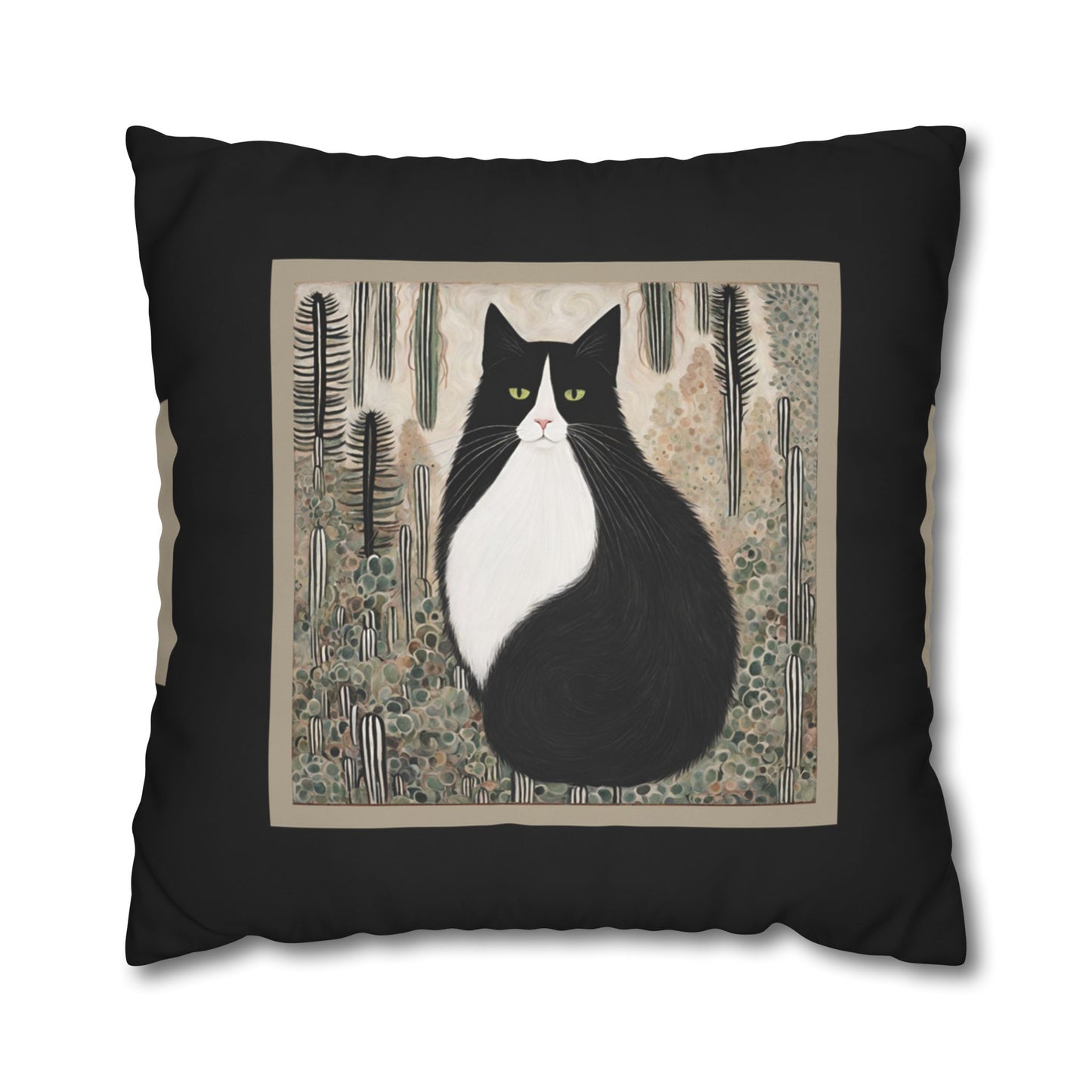 Colby Cat Square Poly Canvas Pillowcase