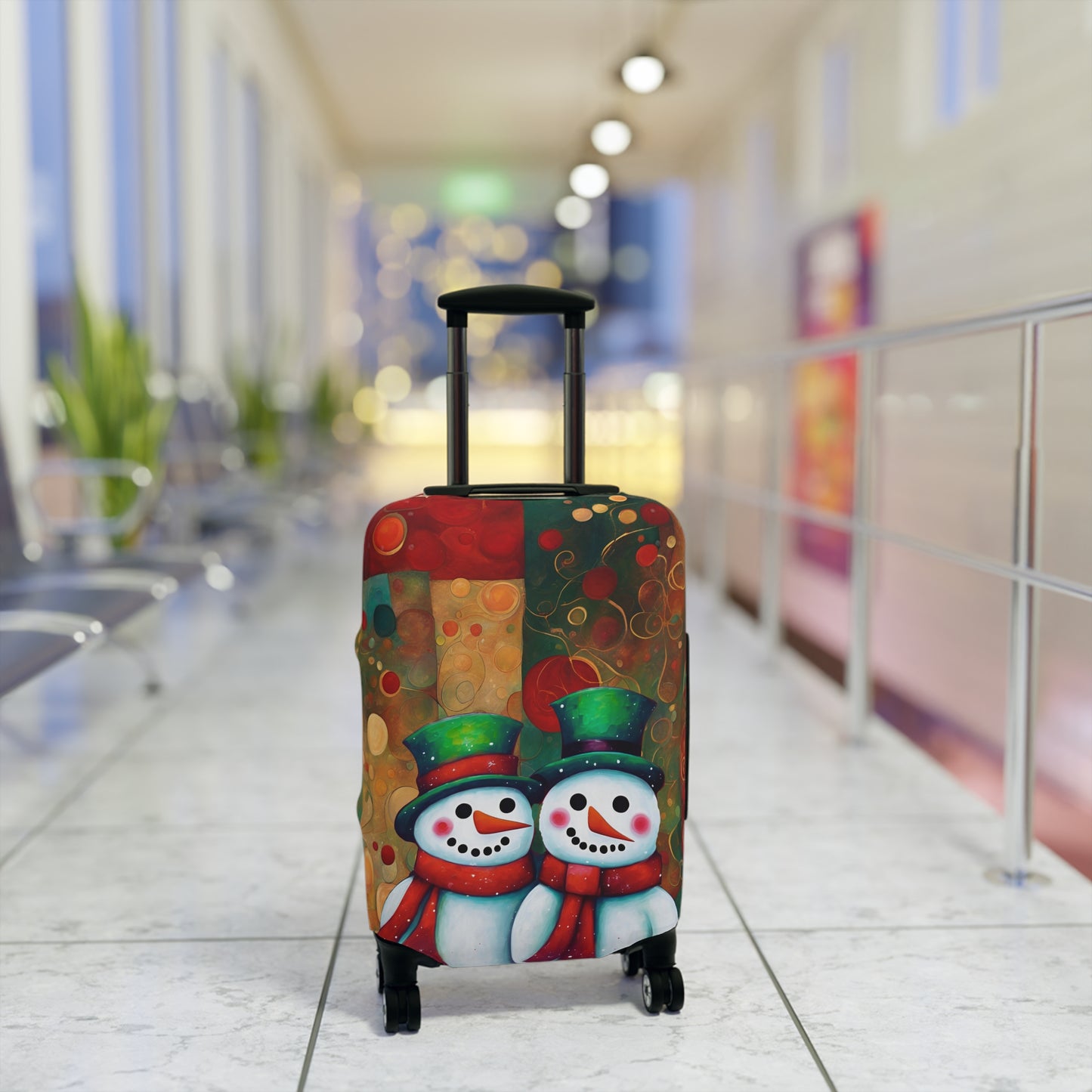 Snowman Couple Luggage Cover