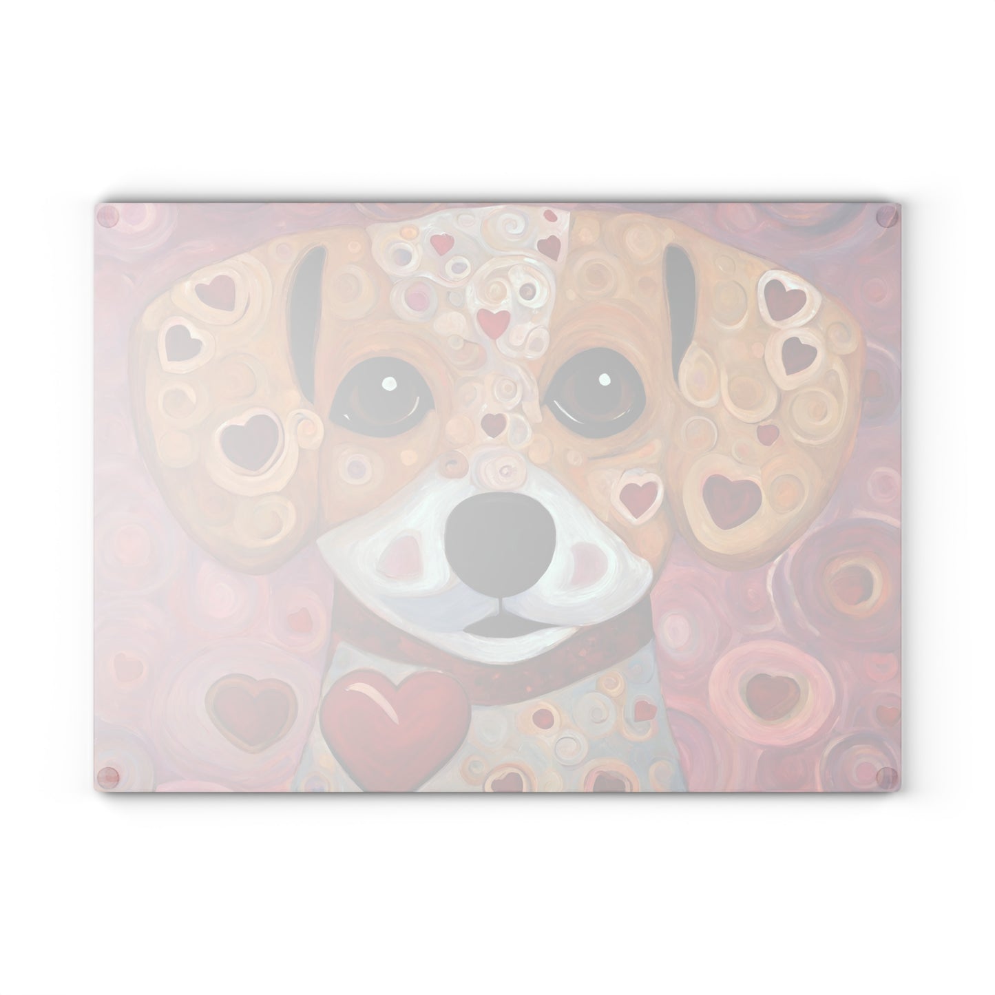 Puppy Love Tempered Glass Cutting Board