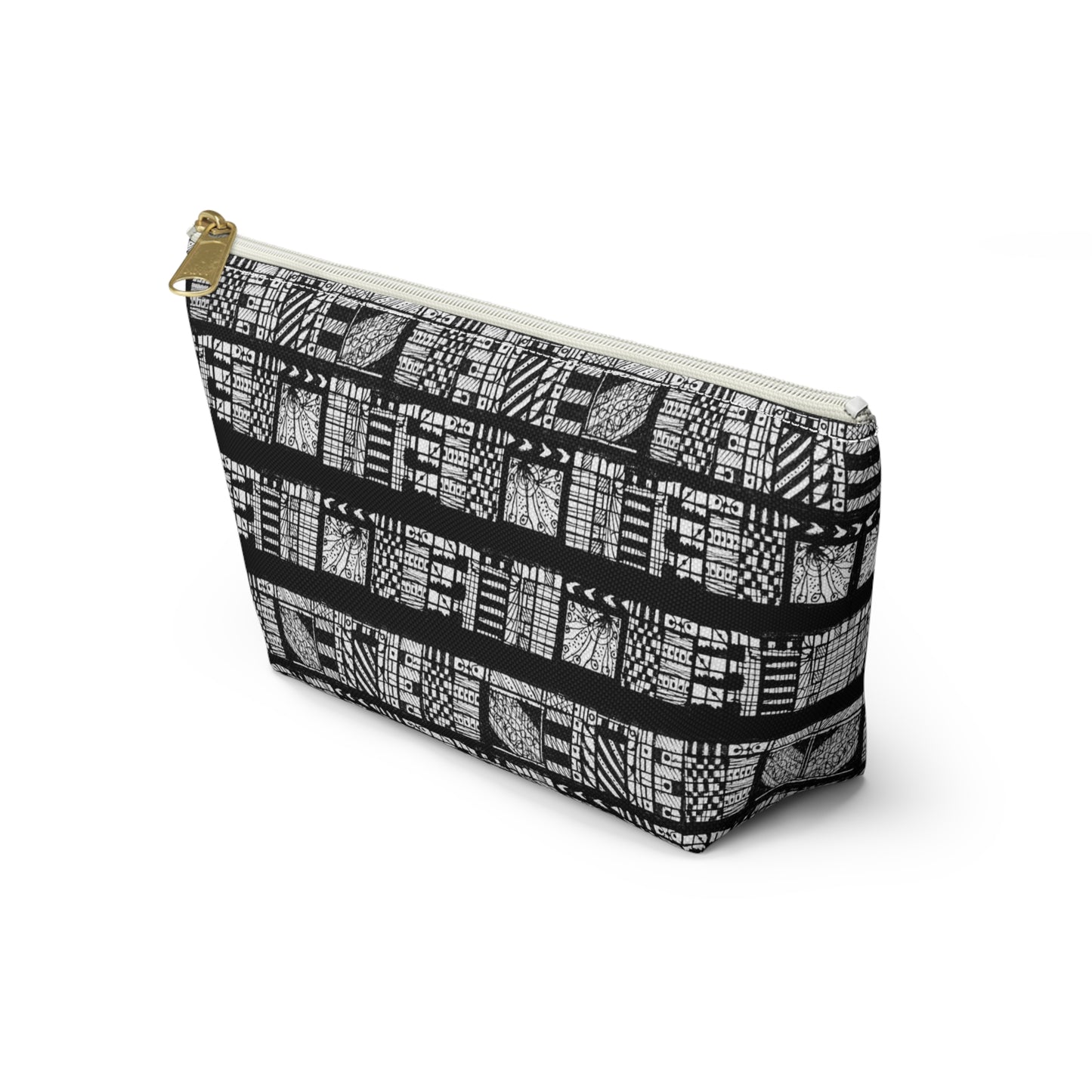 Tribal Black & White Accessory Pouch w T-bottom