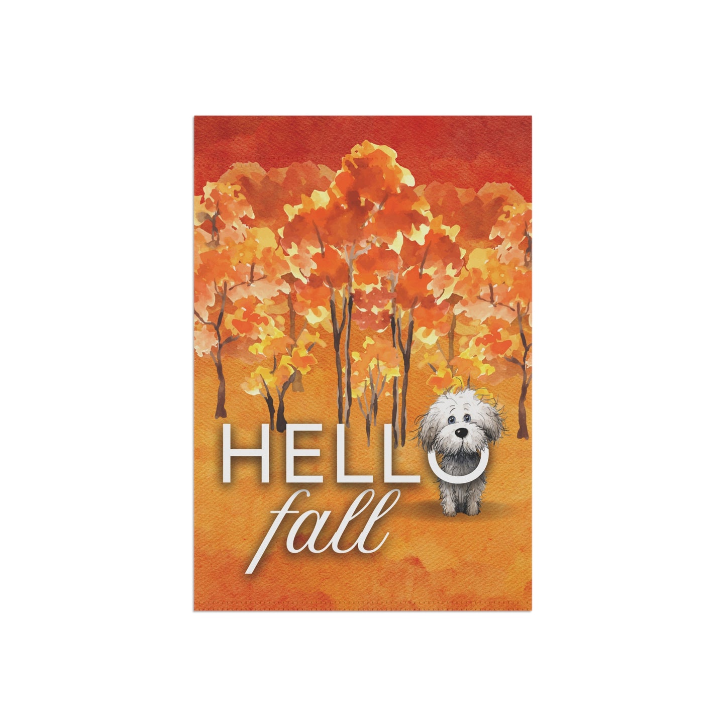 Bichon Frise Hello Fall 2-Sided Garden & House Flag/Banner