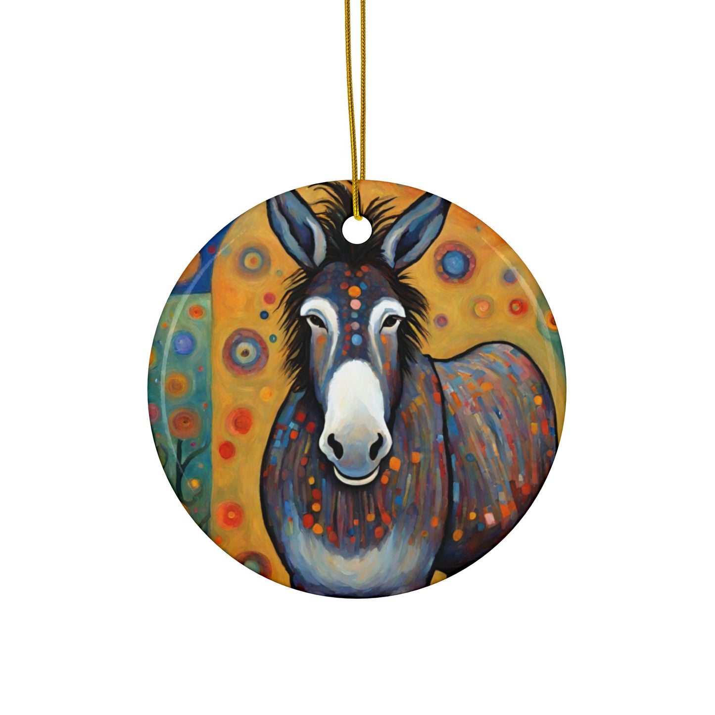 Cute Donkey 3" Ceramic Ornaments, 2-Side Print, (1pc, 10pcs)