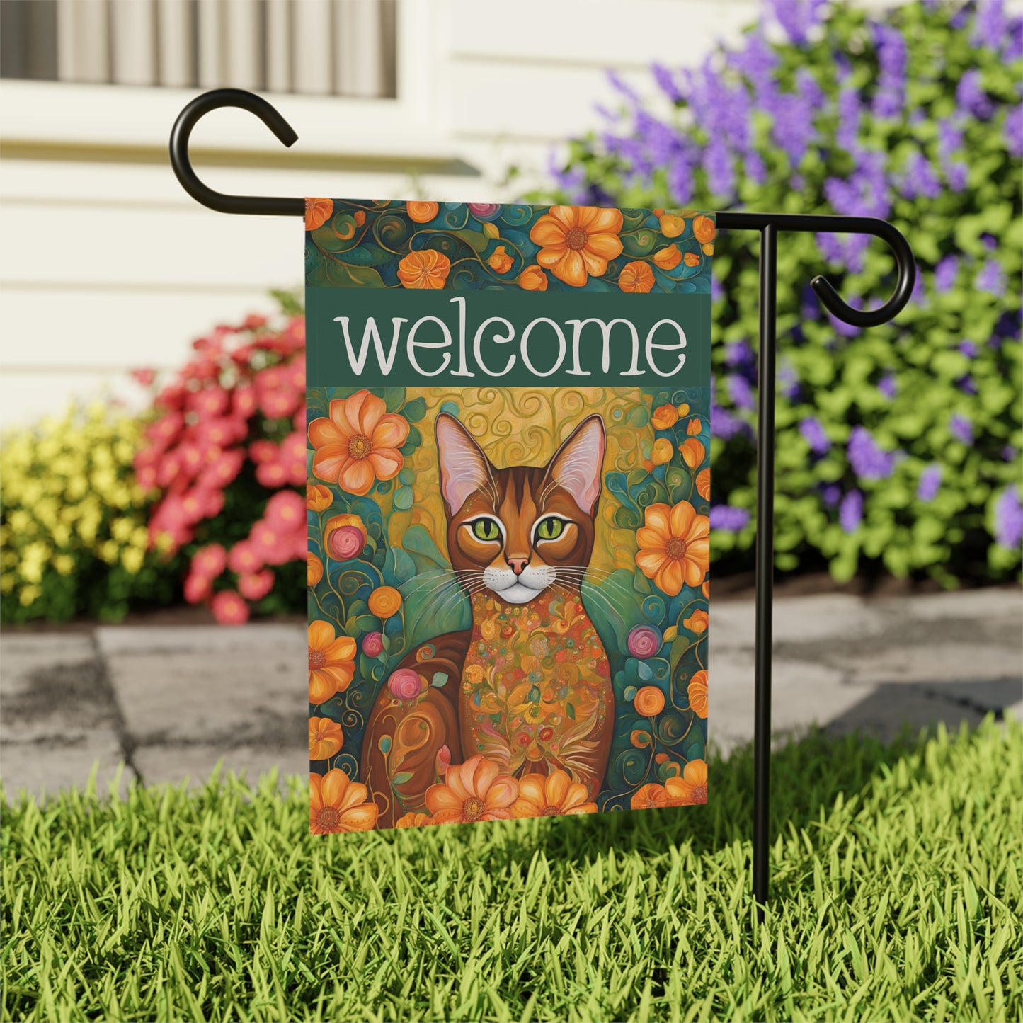 Sprint Cat Welcome 2-Sided Garden & House Flag/Banner