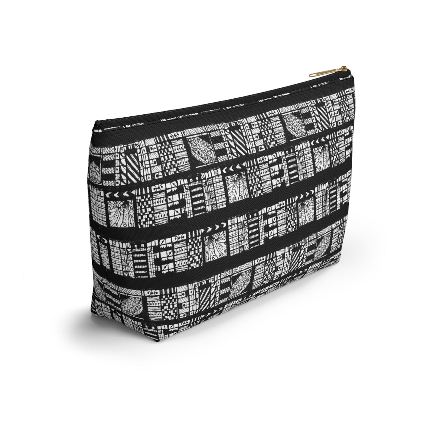 Tribal Black & White Accessory Pouch w T-bottom