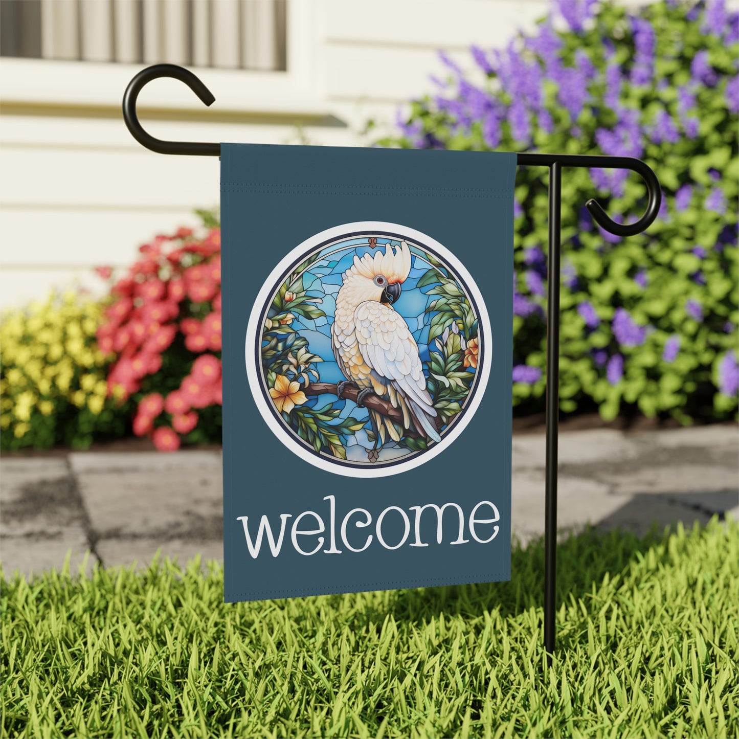 Cockatoo Welcome 2-Sided Garden & House Flag/Banner