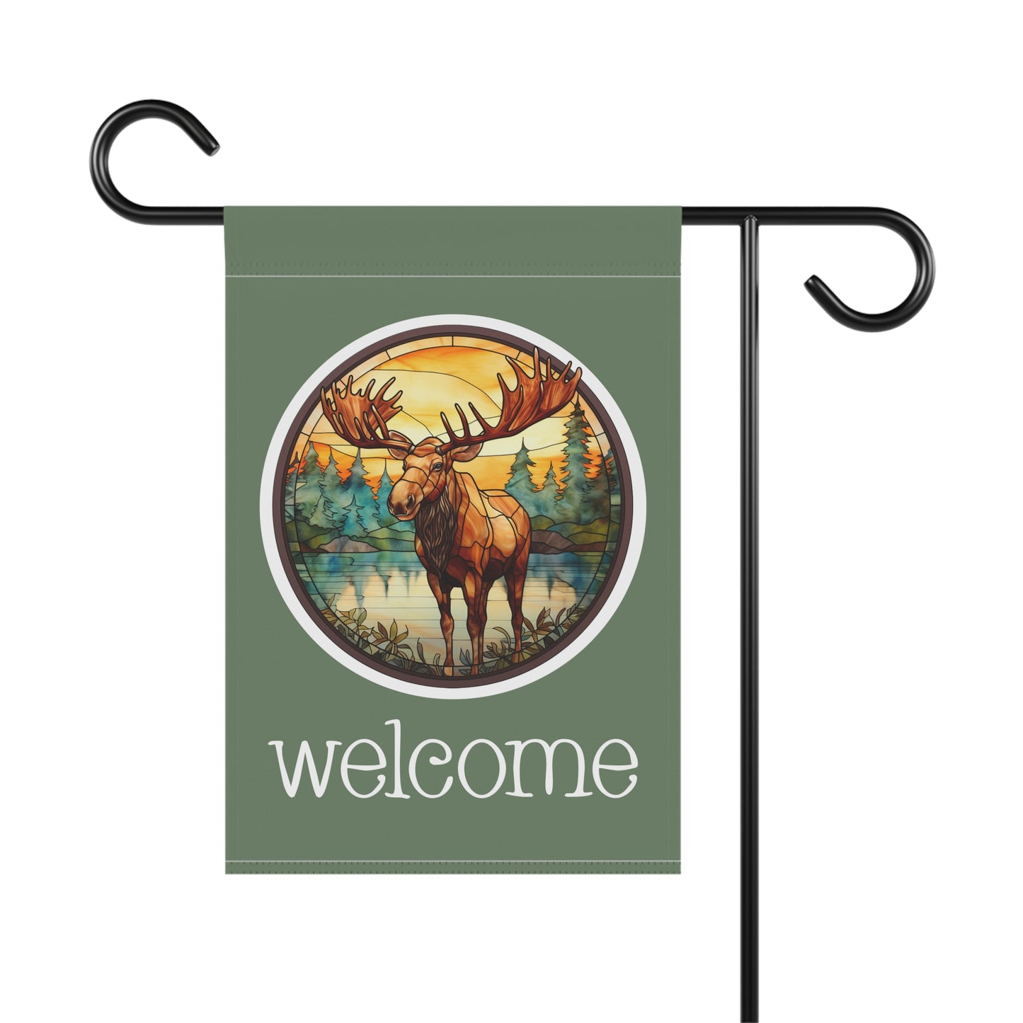 Moose Welcome 2-Sided Garden & House Flag/Banner