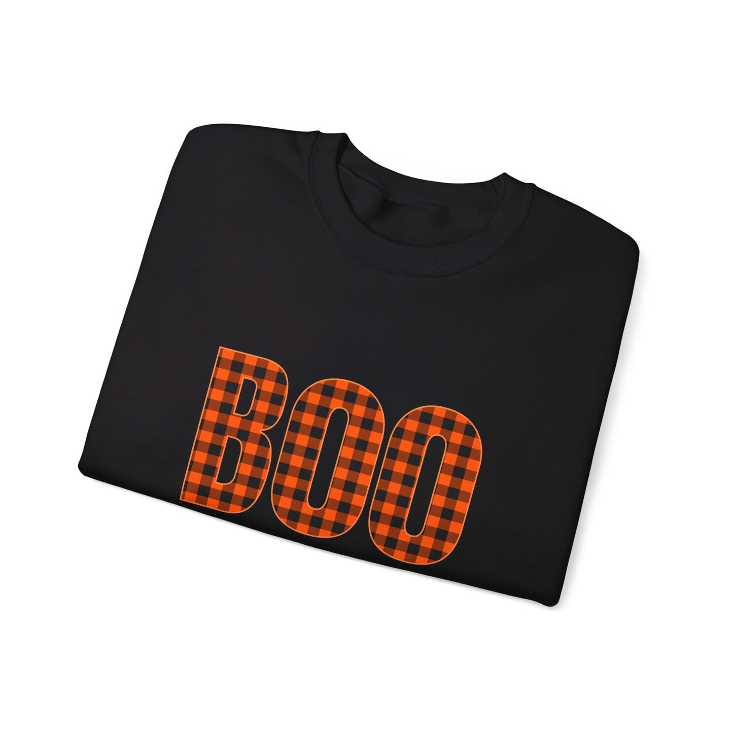 Halloween Plaid BOO Unisex Heavy Blend™ Crewneck Sweatshirt