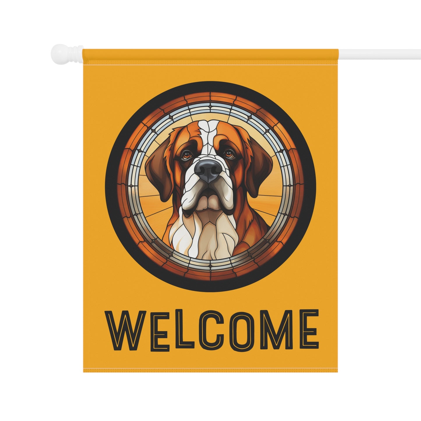 Saint Bernard Welcome 2-Sided Garden & House Flag/Banner