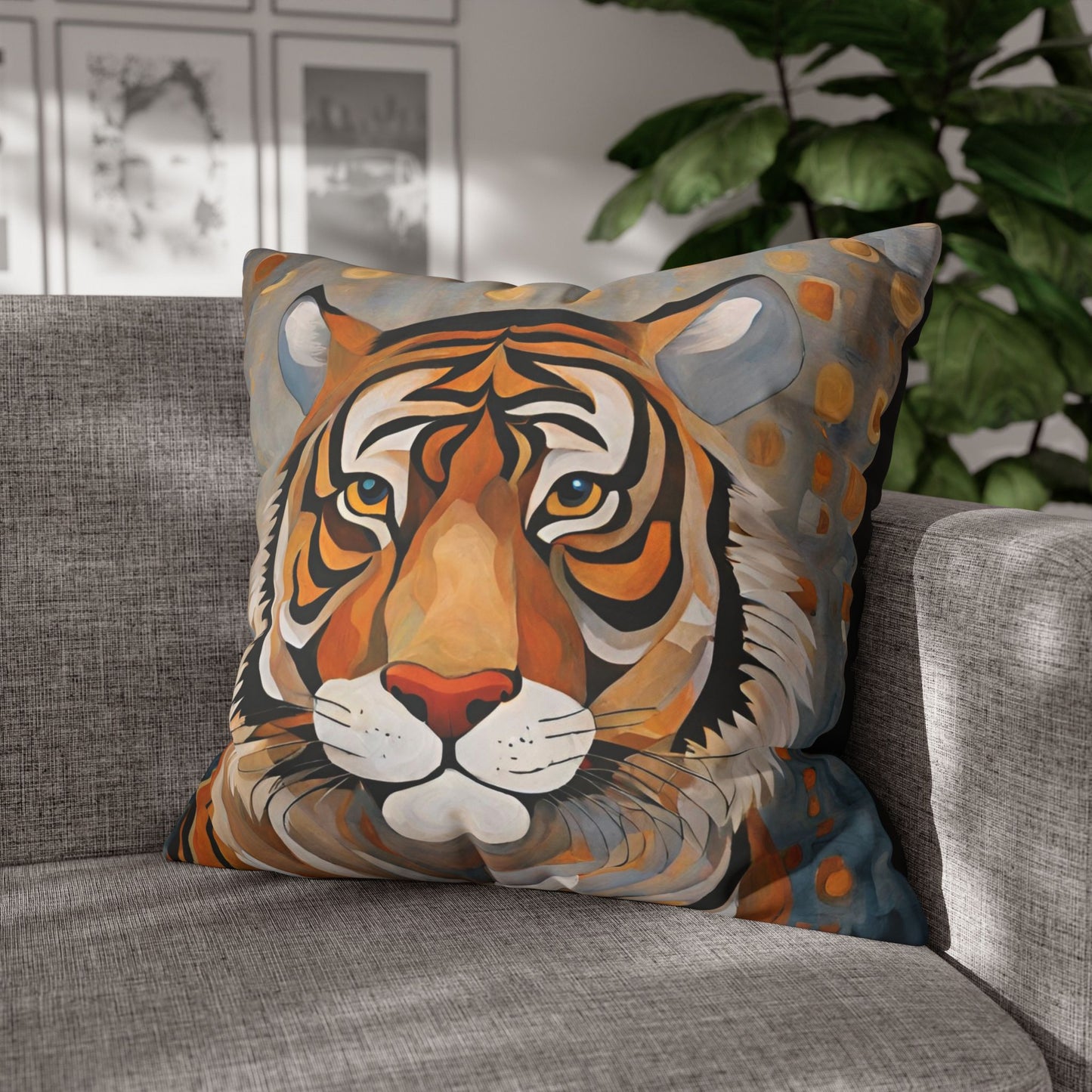 The Tiger Wildlife Square Poly Canvas Pillowcase