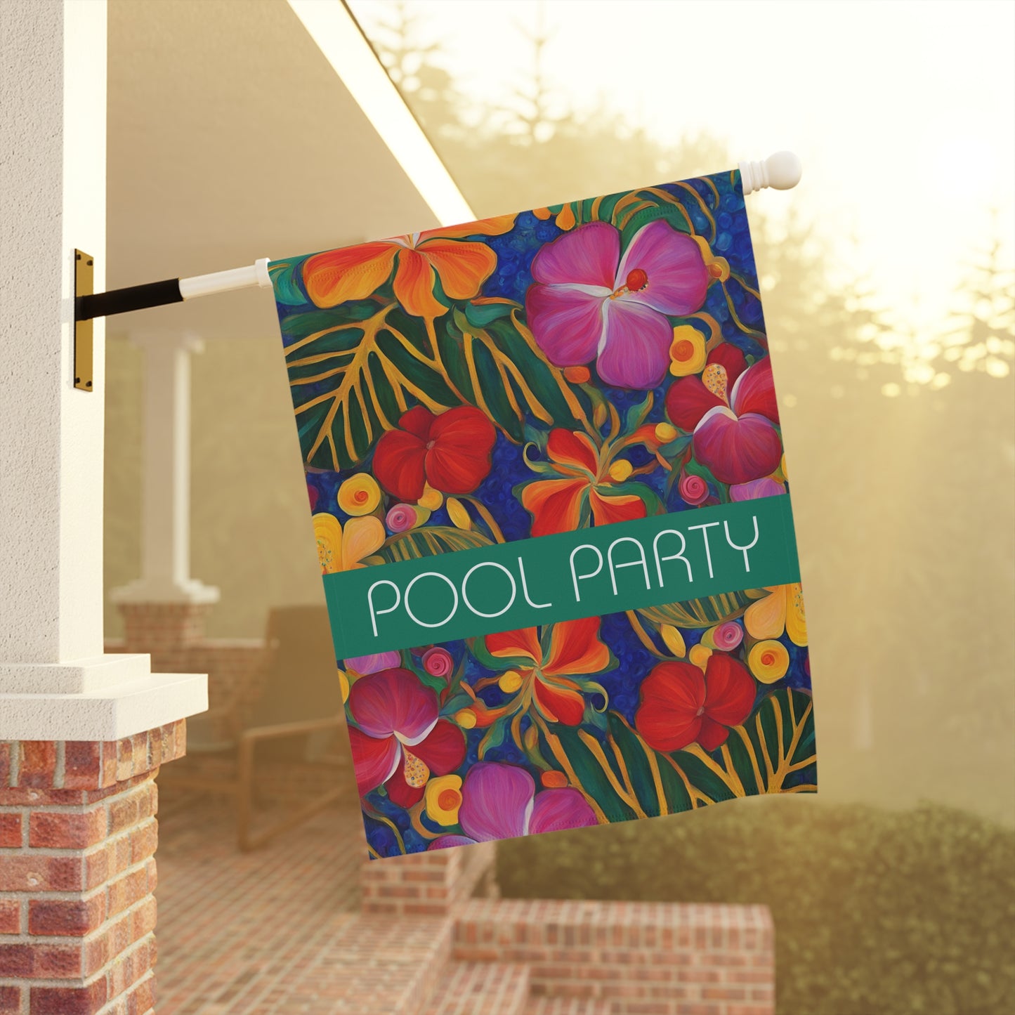 Pool Party 2-Sided Garden & House Flag/Banner