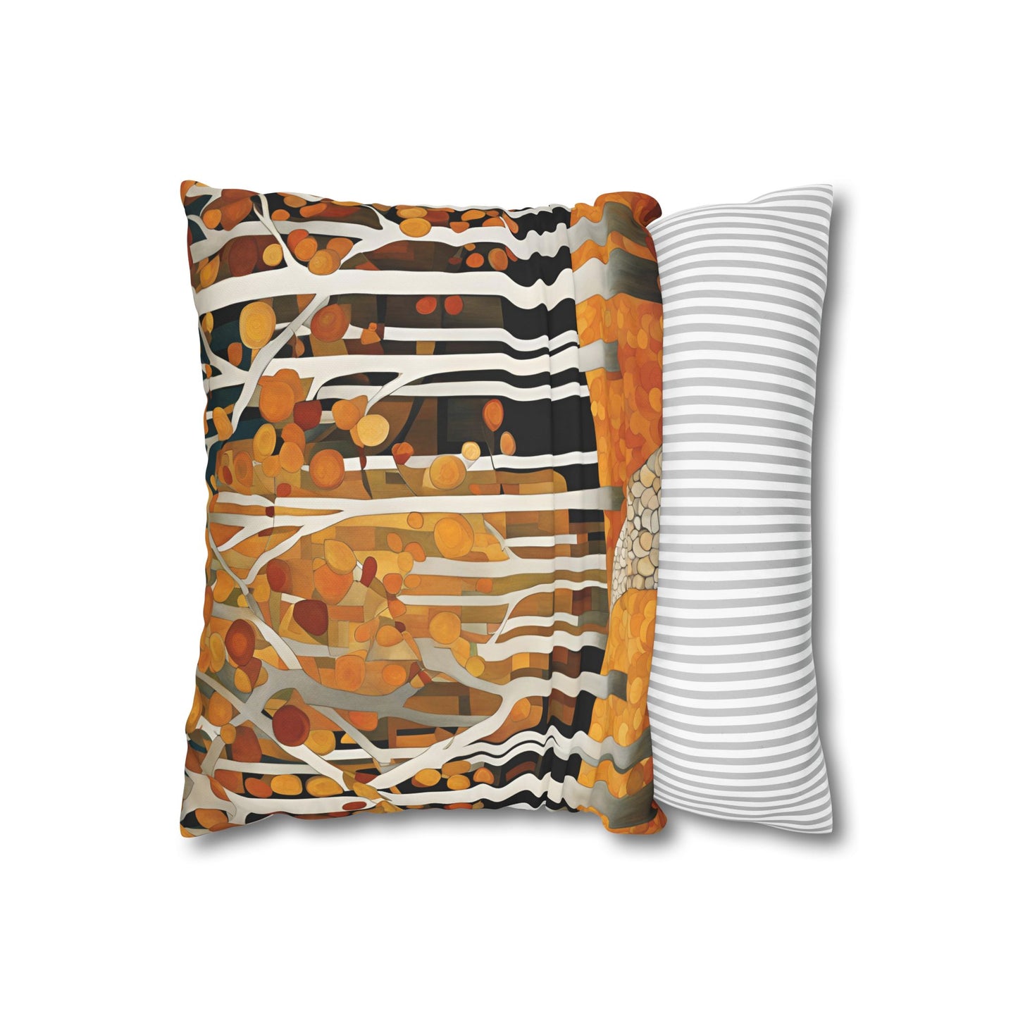 Autumn Path Square Poly Canvas Pillowcase