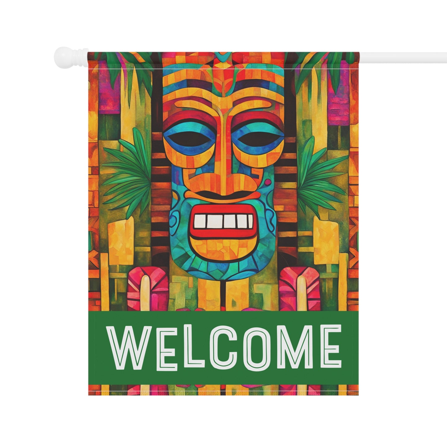 Tiki Burt Welcome 2-Sided Garden & House Flag/Banner