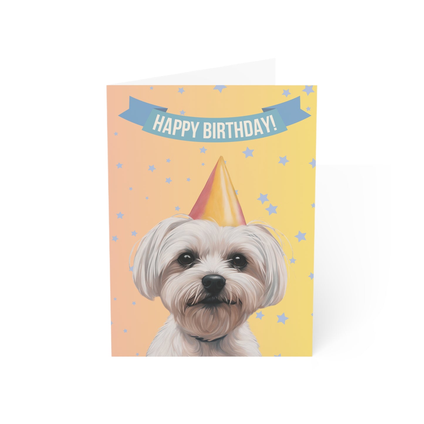 Maltese Happy Birthday 5 x 7 Greeting Cards (10 Pack)