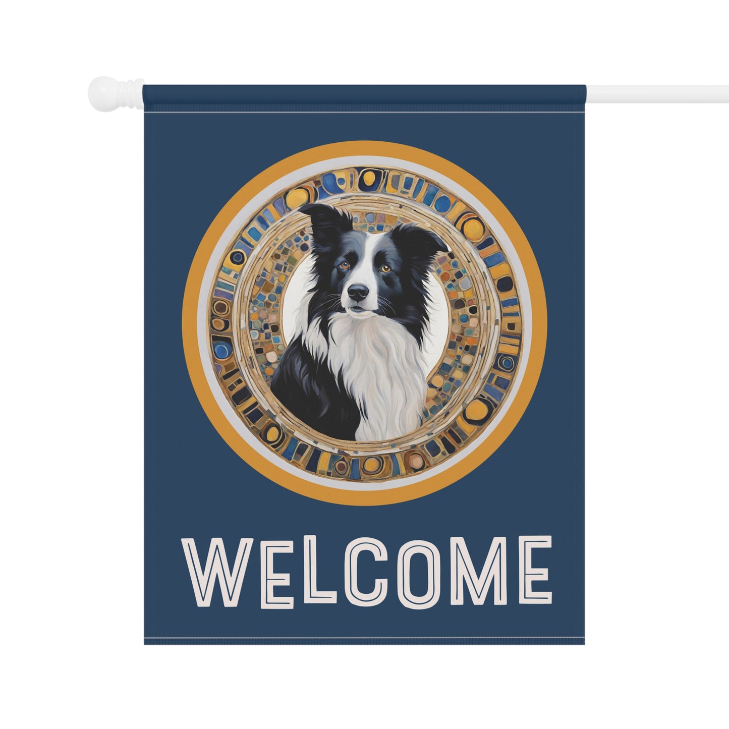 Border Collie Welcome 2-Sided Garden & House Flag/Banner