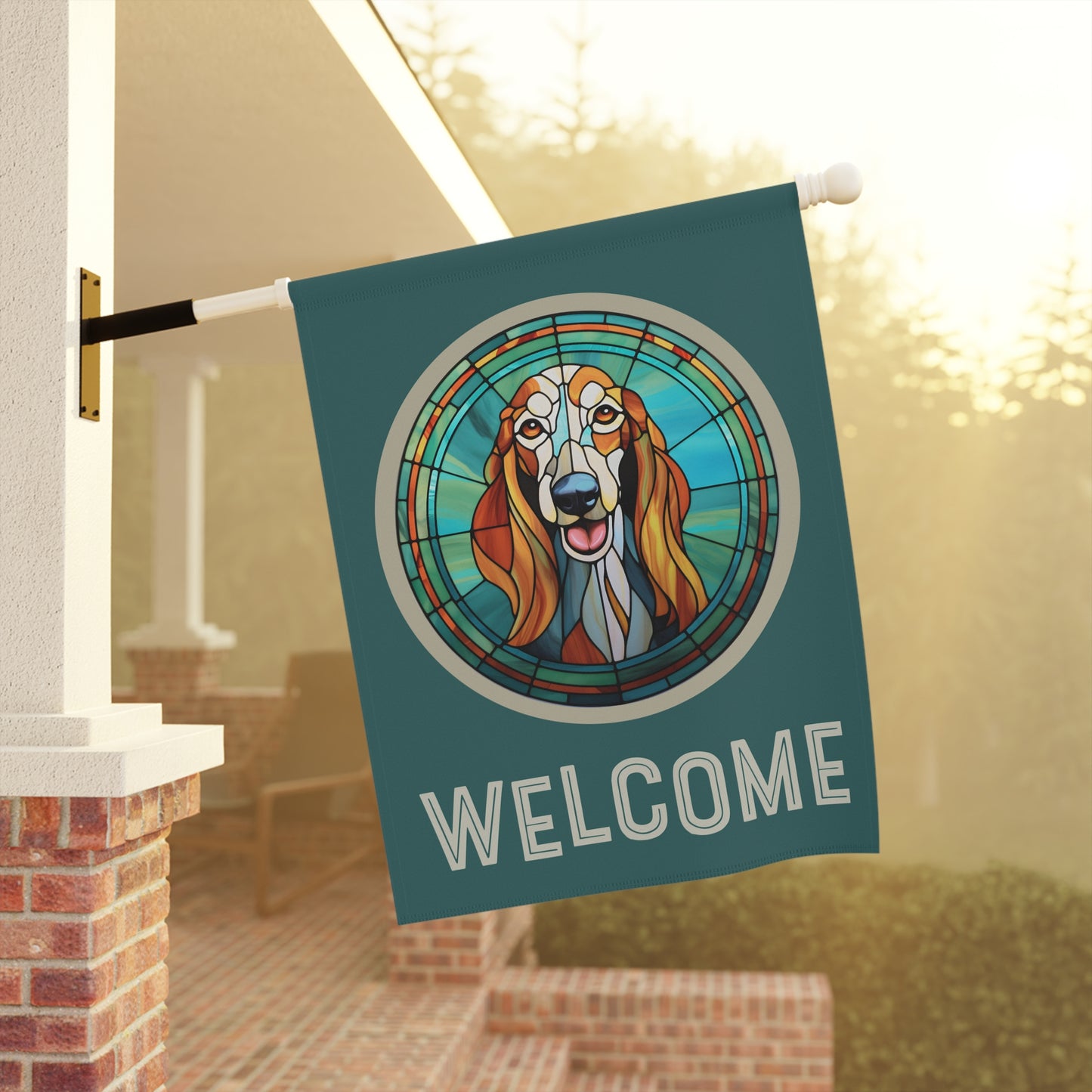 Saluki Welcome 2-Sided Garden & House Flag/Banner