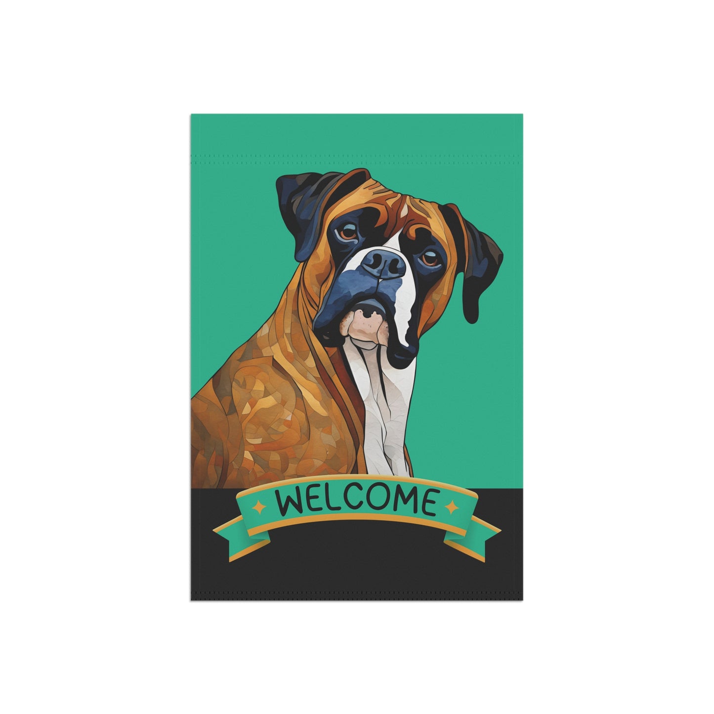 Boxer (Brindle) Welcome 2-Sided Garden & House Flag/Banner