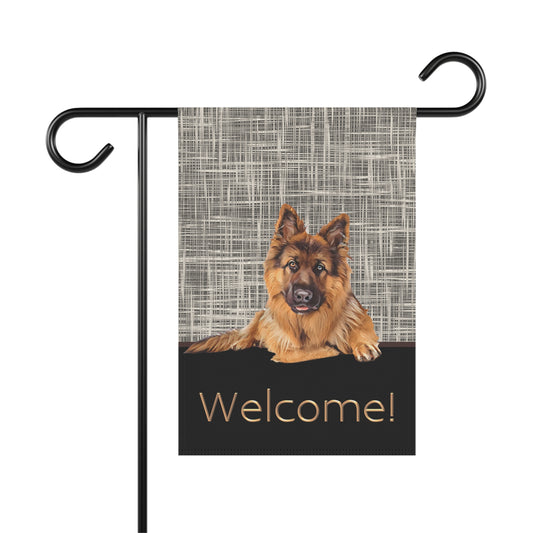 German Shepherd Welcome 2-Sided Garden & House Flag/Banner