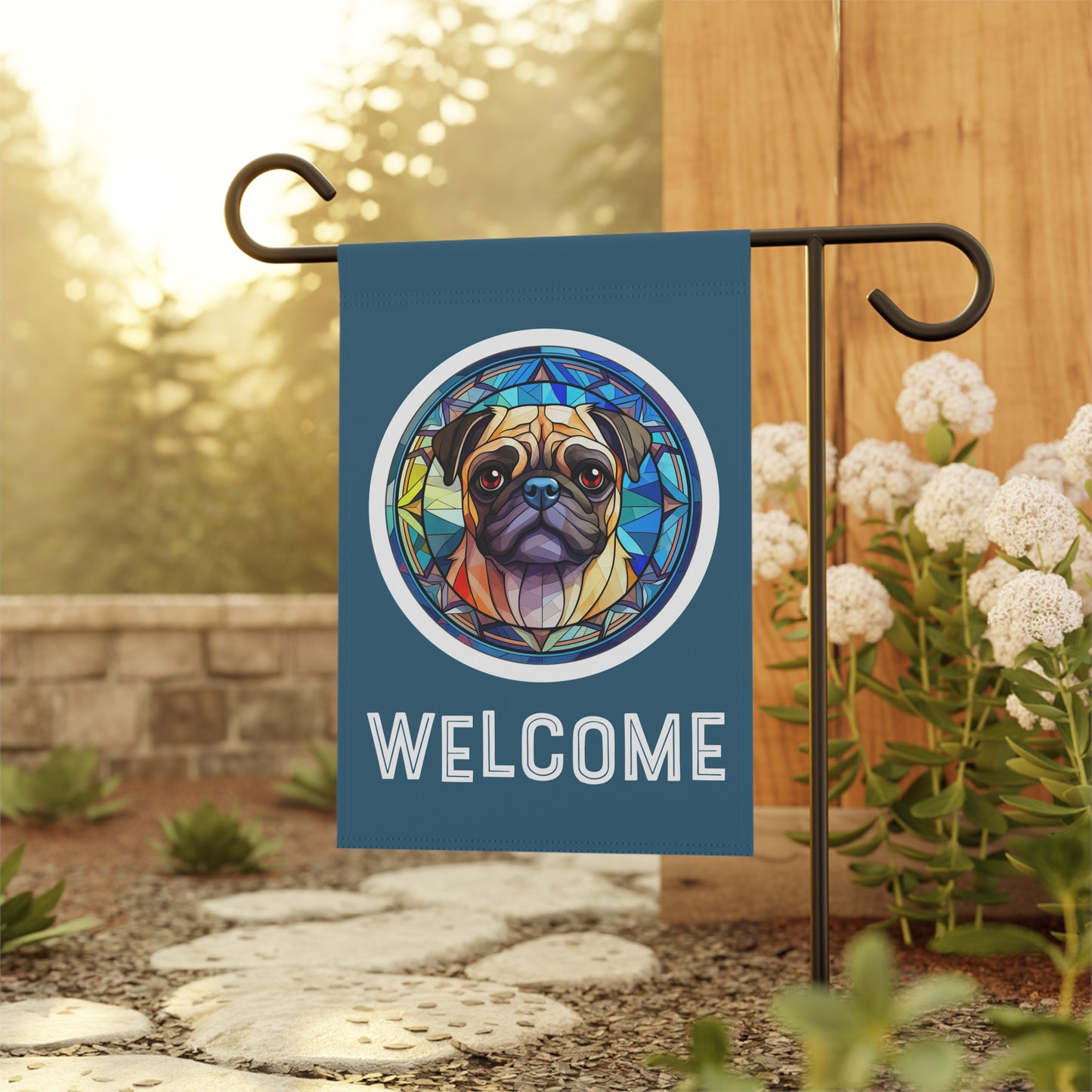 Pug Welcome 2-Sided Garden & House Flag/Banner