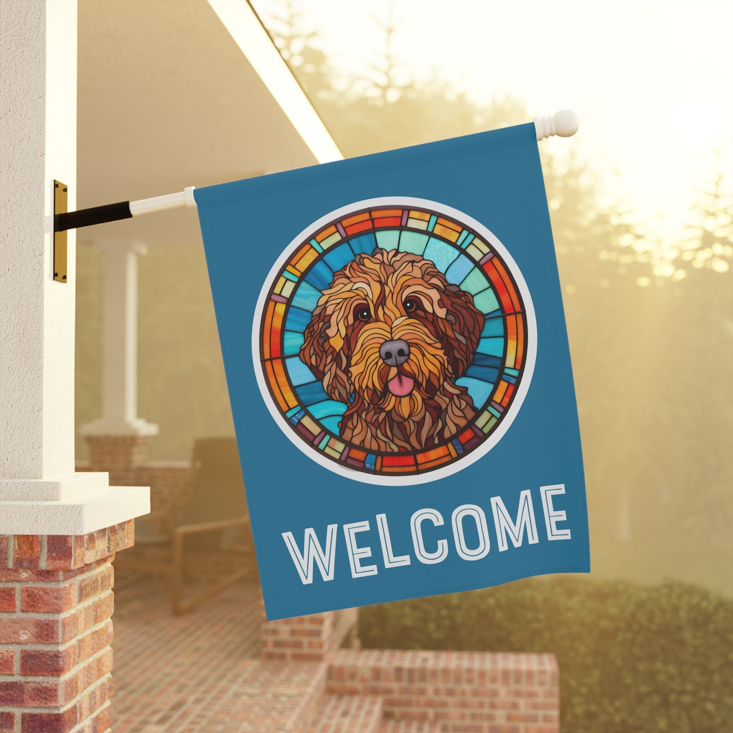 Labradoodle Welcome 2-Sided Garden & House Flag/Banner