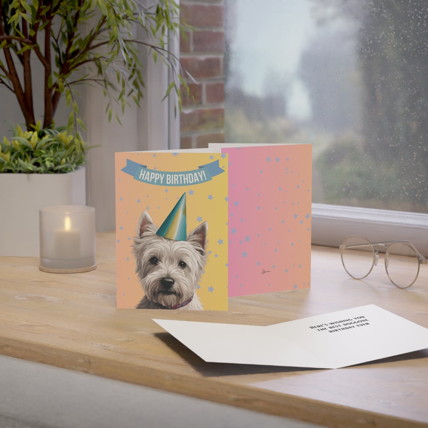 West Highland Terrier Happy Birthday 5 x 7 Greeting Cards (10 Pack)