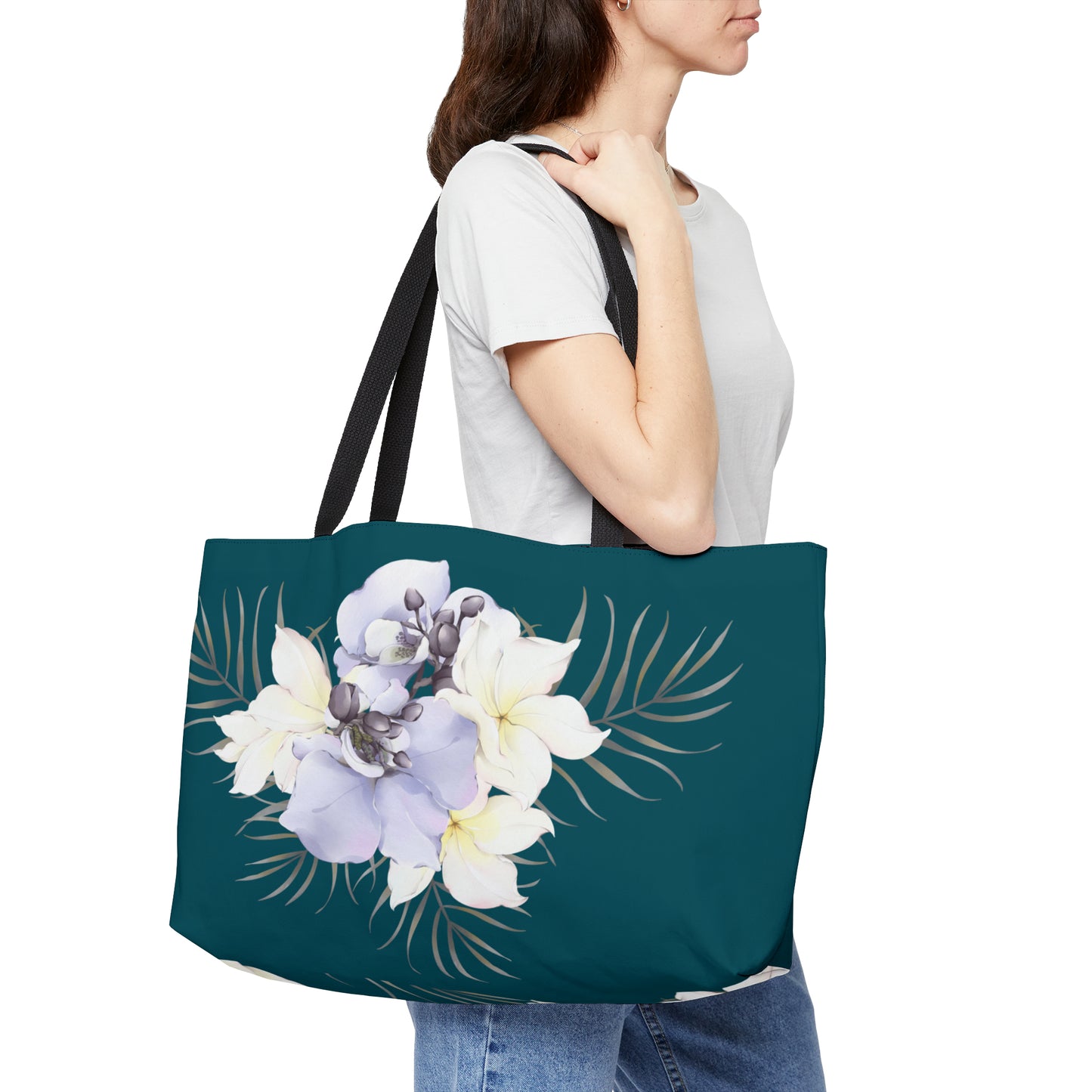 Orchid & Plumeria Weekender Tote Bag