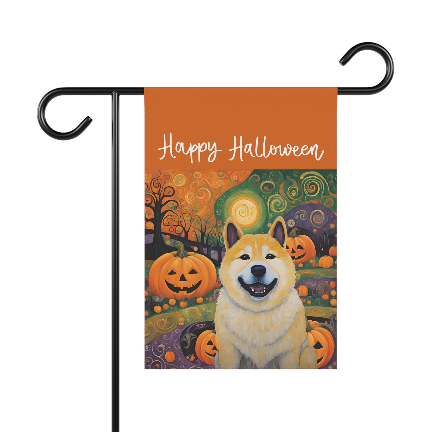 Akita Happy Halloween 2-Sided Garden & House Flag/Banner