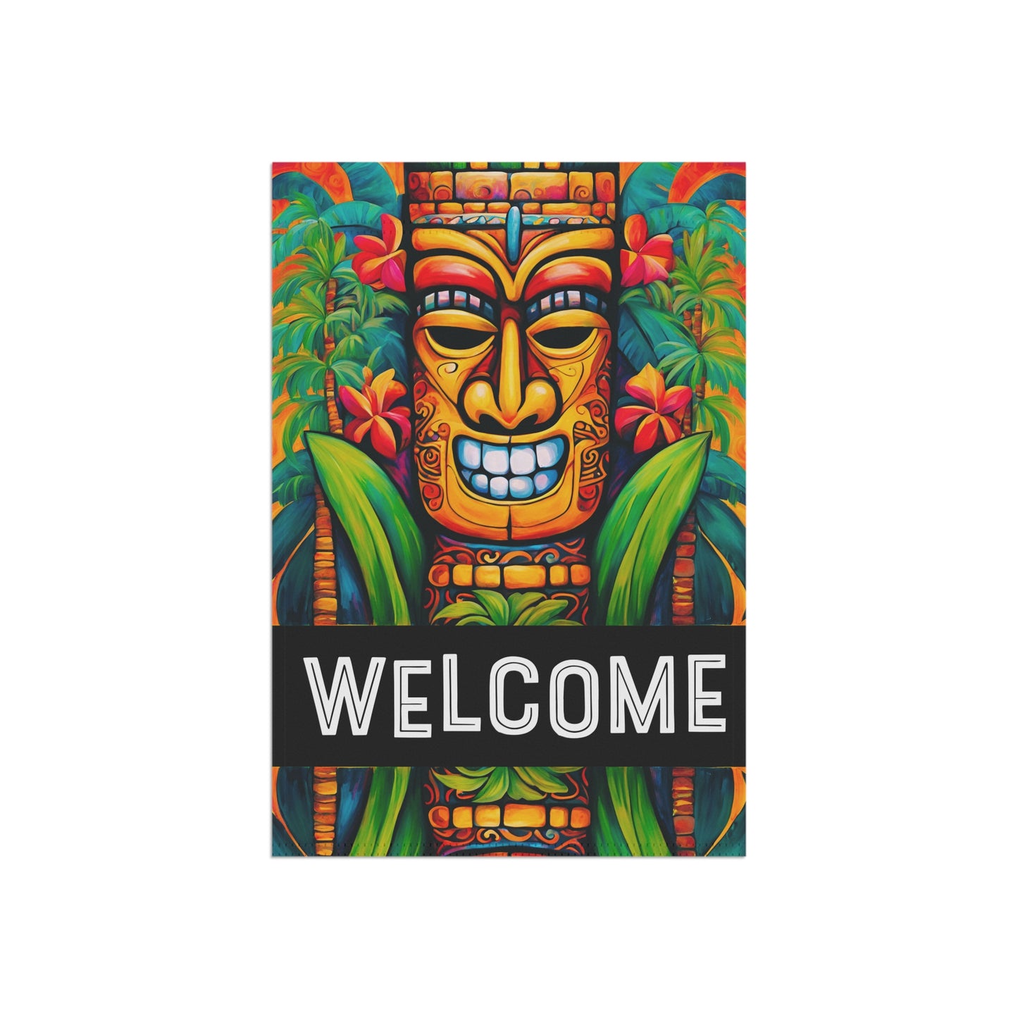 Tiki Tom Welcome 2-Sided Garden & House Flag/Banner