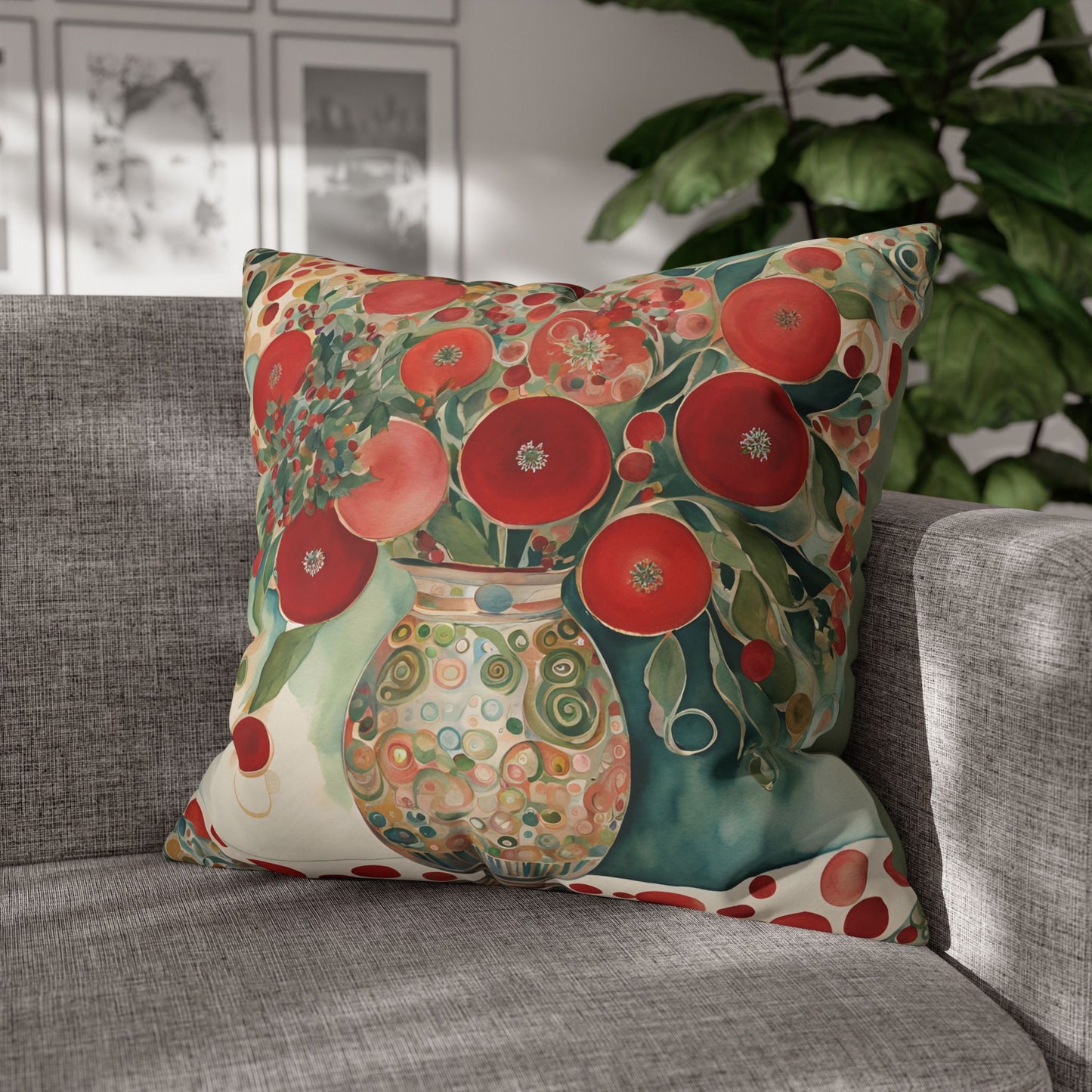 Chesney's Bouquet Square Poly Canvas Pillowcase