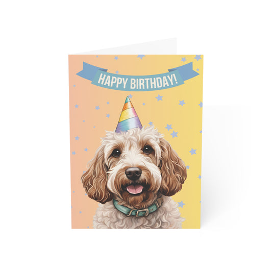 Cockapoo Happy Birthday 5 x 7 Greeting Cards (10 Pack)