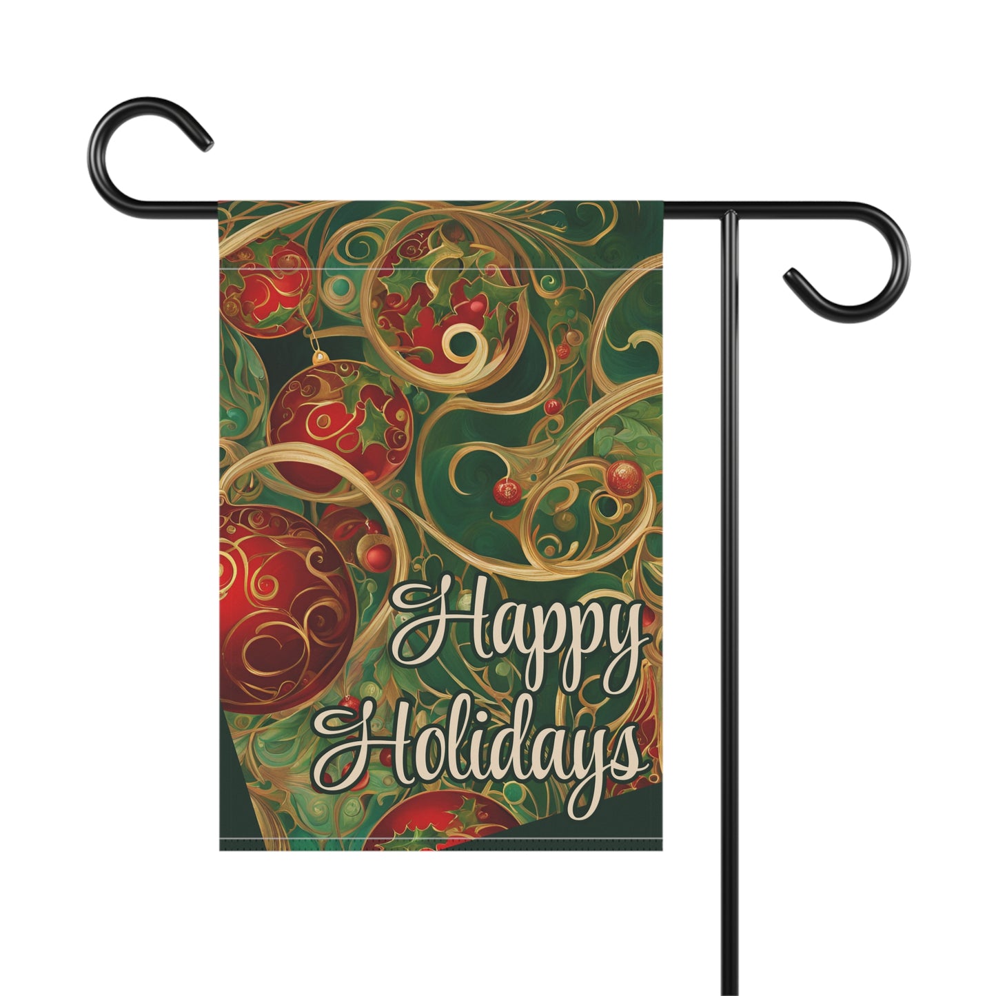 Happy Holidays Abstract 2-Sided Garden & House Flag/Banner