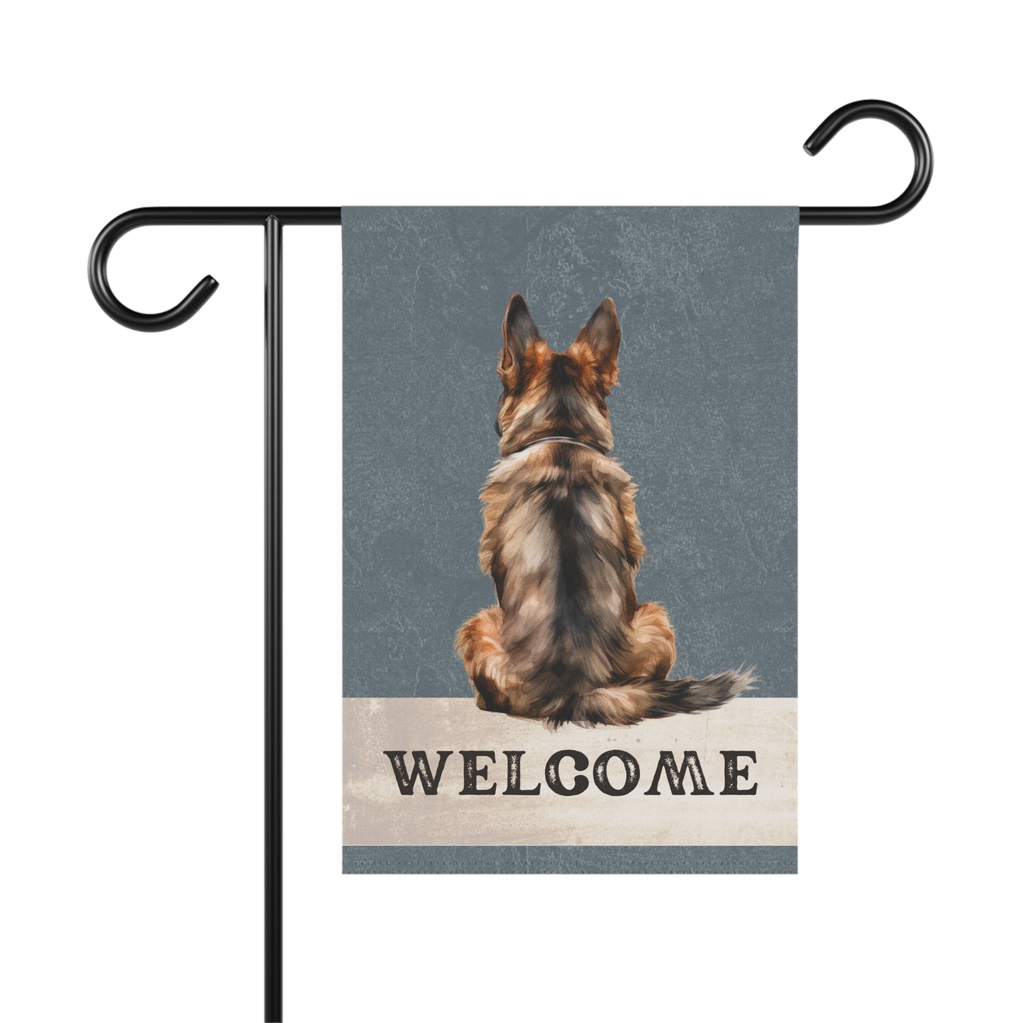 German Shepherd Welcome 2-Sided Garden & House Flag/Banner