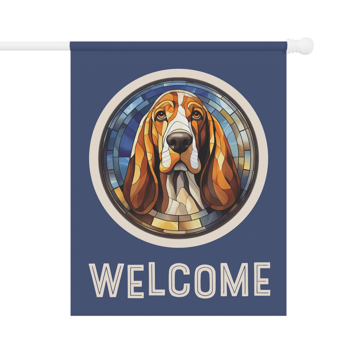 Basset Hound Welcome 2-Sided Garden & House Flag/Banner