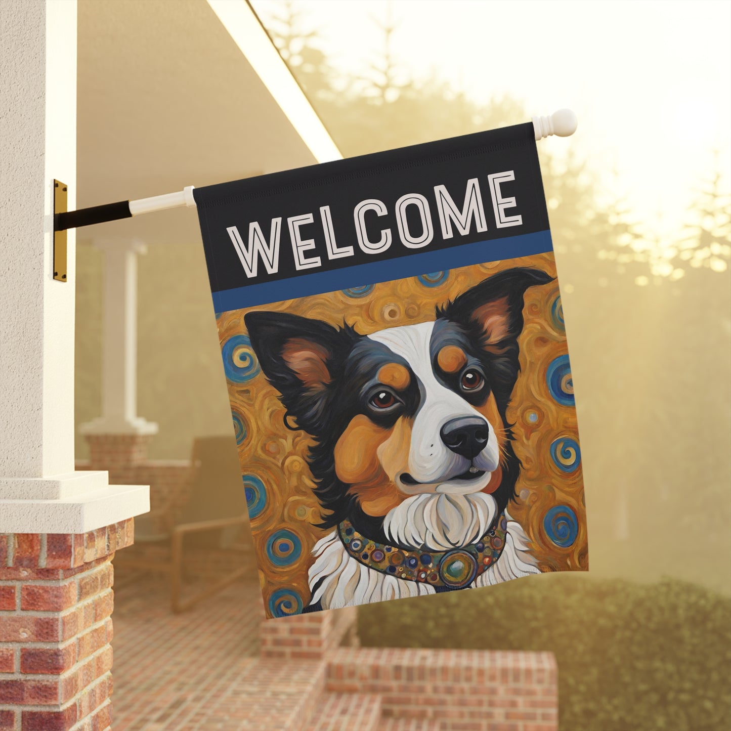 Auggie Welcome 2-Sided Garden & House Flag/Banner