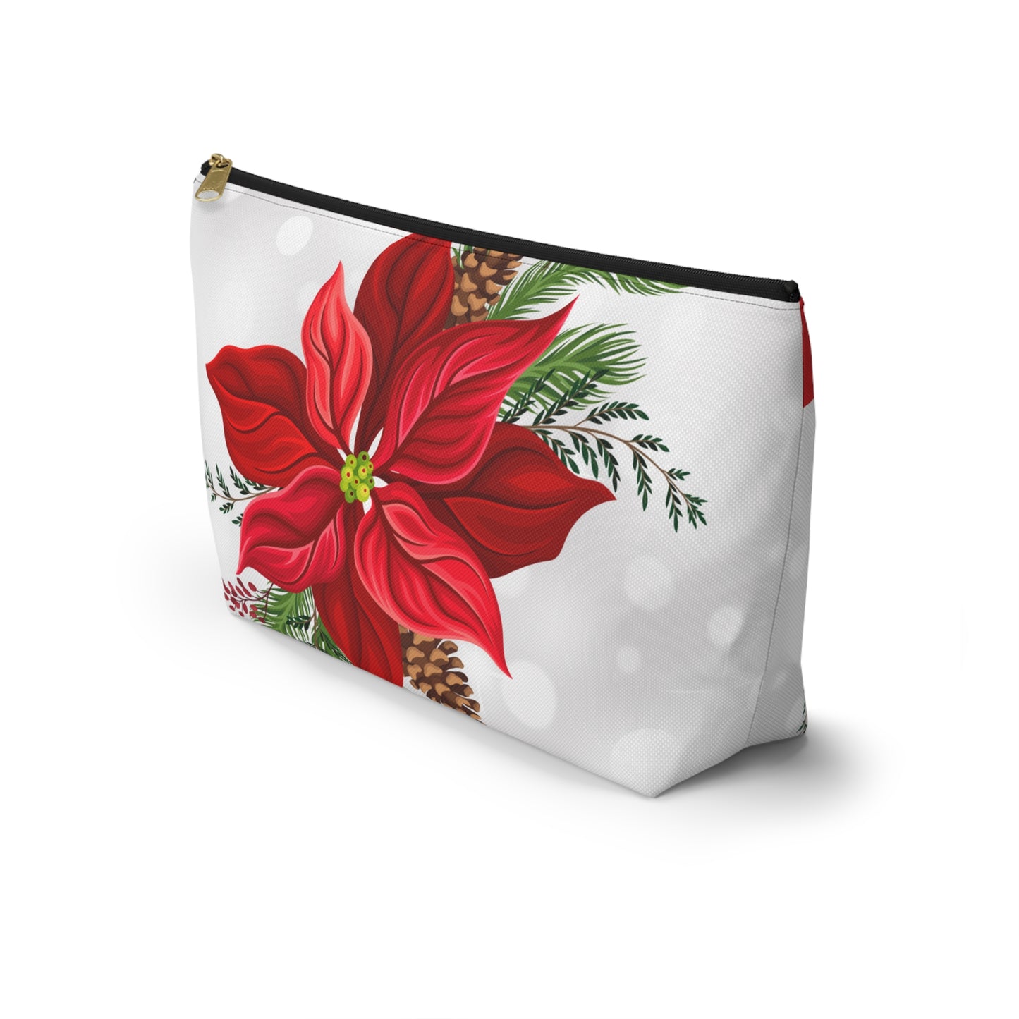 Big Poinsettia Accessory Pouch w T-bottom