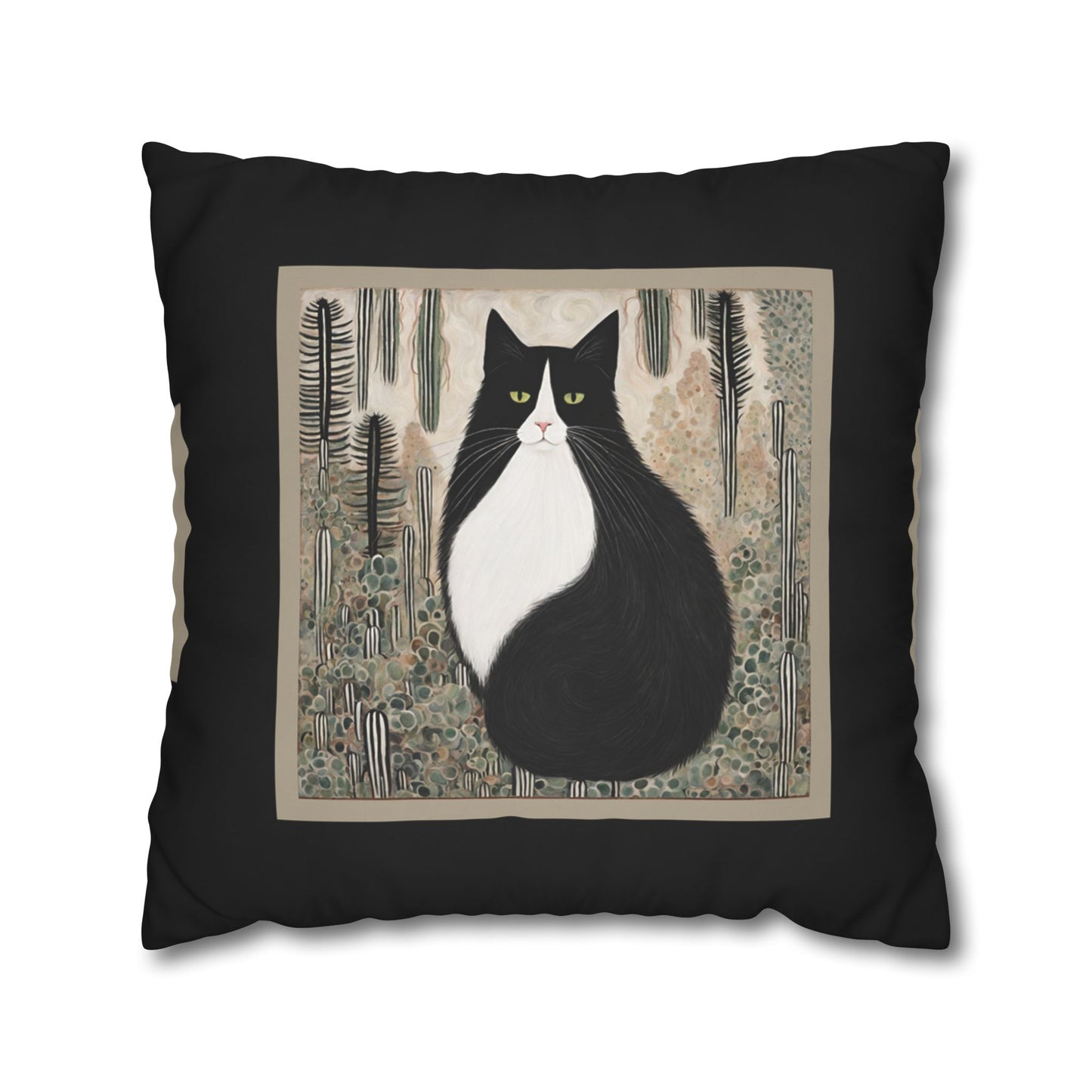 Colby Cat Square Poly Canvas Pillowcase